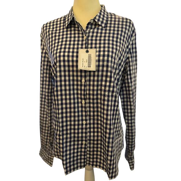 UnTuckIt Women's Belleza Blue and White Gingham Button Up, Plus Size 16, NWOT - Picture 5 of 6